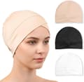 3 st Hijab Underkeps för kvinnor Vit, Svart,