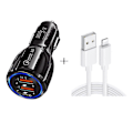Pikkukuva 1 / 5: Iphone Nopea Auton Latauslaite, 30w Kaksoisportti Usb C Virransyöttö Auton Sovitin 1 Pakkaus Lightning-kaapeli, Qc 3.0 Nopea Auton Lataus Iphonelle/ipadille/airpodsille