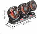 Miniatyrbillede 4 af 5: Automatisk køleventilator - Ventilator med tre hoveder til køretøjer - 24V bilventilator, 2 hastigheder, lydløs ventilator, køleventilator
