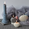Miniatyrbillede 4 af 6: Lysformer Lys Stearinlys DIY Støbeforme i Silikoneform y yke5504 lite skall YKE5504 litet skal