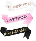 3-pak \"It's My Birthday\" guld til kvinder, sort, hvid, voksne, mænd