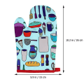 Pikkukuva 3 / 3: 4 kpl Piirretty Mikroaaltouunin Uunihansikas Mattosetti Leivonta Lämpösuojaavat Hansikkaat Leivontamatto Värikäs 26x15cm Colorful 26x15cm