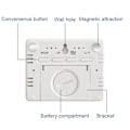 Miniatyrbild 4 av 5: 8218 Tunn och lätt magnetisk väggmonterad LCD-temperatur elektronisk digital klocka (vit)