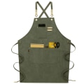 Miniatyrbilde 1 av 5: Justerbar Oversized Plus Size Lerretforkle med Lommer For Menn og Kvinner Lerretforkle (Armygrønn)