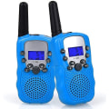 Miniatyrbilde 1 av 5: Walkie Talkies for Barn, Lekegaver Barn Walkie Talkie, Lang rekkevidde FRS Radio for Gutter Jenter i alderen 6-12, Gave Strømpe (Blå 1 par)