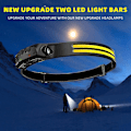 Miniatyrbillede 2 af 7: Pandelampe 3-pak, genopladelig, 1000 lumen, 230° bred stråle, superlys pandelampe sort black 100