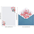 Miniatyrbild 2 av 5: Brevpapper med kuvert - Unik blomdesign Brevpappersset för inbjudningspresenter (24 set)