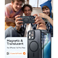 Miniatyrbild 2 av 6: Magnetiskt skal för iPhone 16 Pro Max med fullständigt kameraskydd [MagSafe-kompatibelt] [Transparent matt] Skyddande mobilskal, Lila Svart Svart Black iPhone 16 Pro Max