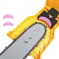Chainsaw Sharpener with 3 Grinding Stones, Chain Sharpener for 14-20 inch Bars and 2-Hole Chainsaw Bars (Yellow)