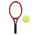 Pikkukuva 1 / 5: 1 Set Mini House Tennismaila ja Tennispallo Mini-koriste Kuva-rekvisiitta Punainen 9x3.5cm Red 9x3.5cm