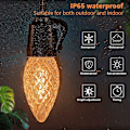 Miniatyrbild 4 av 5: Utomhus String Lights 49ft, Slagtåliga Led Utomhuslampor Vattentäta Patio String Light Med 20st C35 Glödlampor Kommersiella Hängande Ljus För Café Bistro