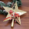Miniatyrbild 4 av 5: Plastjulgrans Topp Julstjärna Dekoration Julgrans Toppar För Julgran Vintersemester Heminredning 20cm (guld)