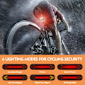 Miniatyrbild 2 av 4: Cykelbaklykta med Blinkers/Fjärrkontroll/2 Däcklampor Ljusstark USB Laddningsbar LED Cykelbaklykta, Landsvägscykel Säkerhetsbaklykta