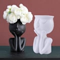 Miniatyrbillede 1 af 5: Harpiks Blomsterpotter til Sukkulenter, Abstrakt Ansigt Design, 2 Pak