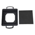 Minigrillovn i aluminiumlegering for husholdningsbruk, kullgrillplate for hjemmelaget matlaging og baking av riskaker, svart