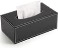 Rectangular Leather Tissue Box (Black 1)