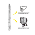 Miniatyrbillede 3 af 5: R7s Halogen Pære 118mm 200w 230v Halogen Stang R7s Halogen Pære R7s Dæmpbar Halogen Stang Lampe L