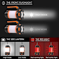 Pikkukuva 2 / 5: Latautuva LED-lyhty, 1000 lumenia 4000 mAh 360 asteen leirintälamppu, Latautuva LED-kannettava projektori, erittäin tehokas, 6 tilaa leirintälamppu, USB-kaapeli