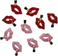 10 STK Røde Læber Rhinestone Pynt 10 STK Røde