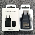 Miniatyrbillede 1 af 6: Samsung A15 A25 A35 A55 A54 A73 25W PD Oplader Superhurtig Opladningsadapter Til Galaxy S24 S23 S22 S21 S20 Note 20 Ultra 10 Plus FE Black-Charger Only