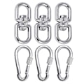 Miniatyrbilde 1 av 5: 6 stk M8 304 Rustfritt Stål Svingbar Ring Dobbel Endet Svingbar Øyehake M8 Karabinkrok Henge Hengekøye Ha