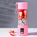 Pikkukuva 5 / 5: Kannettava Sekoitin Monitoiminen USB Sähköinen Blenderi Ruoka Smoothie Maker Sekoitin Sekoitus Latautuva 6-lehti Hedelmämehukeitin Kuppi (vaaleanpunainen)