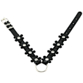 Miniatyrbillede 3 af 5: Sort Dame Choker Halskæde, Justerbar Læder Gotisk Punk Rock Choker Halsbånd til Kvinder Piger Drenge Mænd (33cm~39cm)
