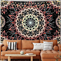 Miniatyrbild 1 av 5: TapestryTapestry Blommig Estetisk Väggbonad Hippie Boho Väggbonad Brinnande Sol Väggbonad Väggdekoration för Sovrum, L