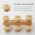 Miniatyrbild 2 av 5: Handhållen Massagerulle för Ömma Muskler, Trä Fascia Rulle för Djupvävnad, Lymfatisk Dräneringsmassager för Ben/Lår/Rumpa