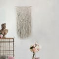 Pikkukuva 4 / 4: Makramee-seinävaatteet, Geometriset Kudotut Tapetti, Käsintehty Boho-tyyli