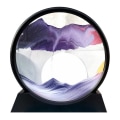 Miniatyrbild 1 av 5: Rörlig 3D-sandkonstbild Rund Glas Sandtimer Djuphavslandskap Heminredning lila lila purple