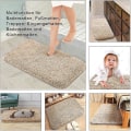 Miniatyrbillede 2 af 5: Bademåtte Antislip 40 X 60cm Beige, Bademåtter Antislip Vaskbar Bademåtte, Badeværelsesmåtte Med Høj Vandabsorption Bademåtte Til Badekar, Badeværelse, Stue