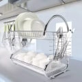 Miniatyrbilde 3 av 4: Oppvaskstativ, Rustfritt Stål Oppvaskstativ for Kjøkkenbenk, Skjærebrett Holder, Rustfritt Stort Oppvaskstativ for Kjøkkenbenk