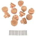 Miniatyrbillede 3 af 5: Boho Rattan Knopper til Kommode Håndvævede Kurv Runde Træ Skuffehåndtag og Skruer til Boho Møbelknopper 12 Stykker