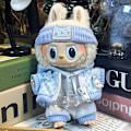 Miniatyrbild 1 av 5: Labubu dockkläder första generationen andra generationen blindbox Labubu dockkläder (pannband + jacka + sweatshirt + träningsbyxor) Ljusblå trendig