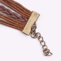 Miniatyrbillede 5 af 5: Retro Vintage Håndlavet PU Læder Armbånd Håndledsrem Armbånd Håndkæde Charm Livstræ Vævet Læder Armbånd
