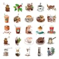 Miniatyrbild 2 av 5: Vintage Coffee Water Cup Decals 50 Sheets J J