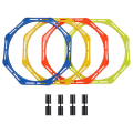 Miniatyrbilde 2 av 2: 4 stk Trenings Agility Ringer Multifunksjon Fotball Treningsringer Fotball Trening Agility Sirkler 39X39X1CM