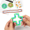 Miniatyrbild 5 av 5: 4-pack Wacky Tracks Snap & Click Leksaker, Finger-sensoriska Leksaker, Orm-pussel för Stressavlastning, Fyllning till Partypåsar, Partypresenter
