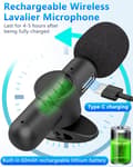 Miniatyrbillede 6 af 6: Trådløs Lavalier Mikrofon til iPhone/Android/Telefon/PC/iPad, Mikrofon Trådløse Mikrofoner & Modtager, Mini Lille USB Clip-on Slipsmikrofon-yux
