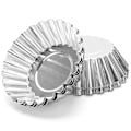 Miniatyrbillede 2 af 5: 10 stk., rustfrit ægterteform i rustfrit stål, genanvendelig kageform til småkager, rund form, nonstick DIY-bageform til bagning af budding
