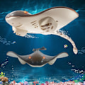 Miniatyrbillede 5 af 5: Fjernbetjening Haj Stingray Legetøj,  Vand Legetøj Pool Legetøj til Børn, Høj Simulation Stingray Båd Fisk Svømmebassin Badeværelse