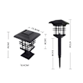 Miniatyrbillede 2 af 5: Solcelle søjlehovedlampe, udendørs vandtæt dekorativ væglampe, have søjlehoved græsplænelampe, væglampe A