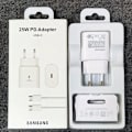Miniatyrbillede 2 af 6: Samsung A15 A25 A35 A55 A54 A73 25W PD Oplader Superhurtig Opladningsadapter Til Galaxy S24 S23 S22 S21 S20 Note 20 Ultra 10 Plus FE Black-With 3A Cable