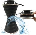 Foldable Water Bottle, Camping Cup with Carabiner, Reusable