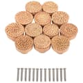 Miniatyrbillede 4 af 5: Boho Rattan Knopper til Kommode Håndvævede Kurv Runde Træ Skuffehåndtag og Skruer til Boho Møbelknopper 12 Stykker