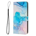 Miniatyrbild 2 av 5: Compatible with iPhone 17 Pro Max Kickstand Case Marble Pattern PU Leather Wallet Case Multi-color Pink Green Multicolor Pink Green