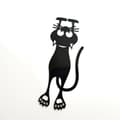 Miniatyrbillede 1 af 5: 1 stk. Bogmærke Nysgerrig Kat Sort Farve Katteformet