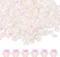 2400 st lösa paljetter i blomform 6 mm plommonform glittrande beige