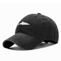 Washed Shark Embroidered Baseball Cap (Black), Polo-Style Classi